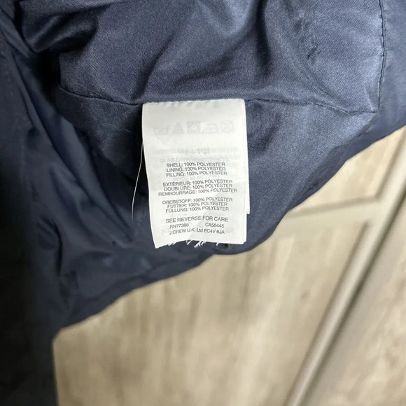 Crewcuts Girls Puffer Jacket Navy and Pink Hooded Long Pockets Size 8 - Picture 5 of 8